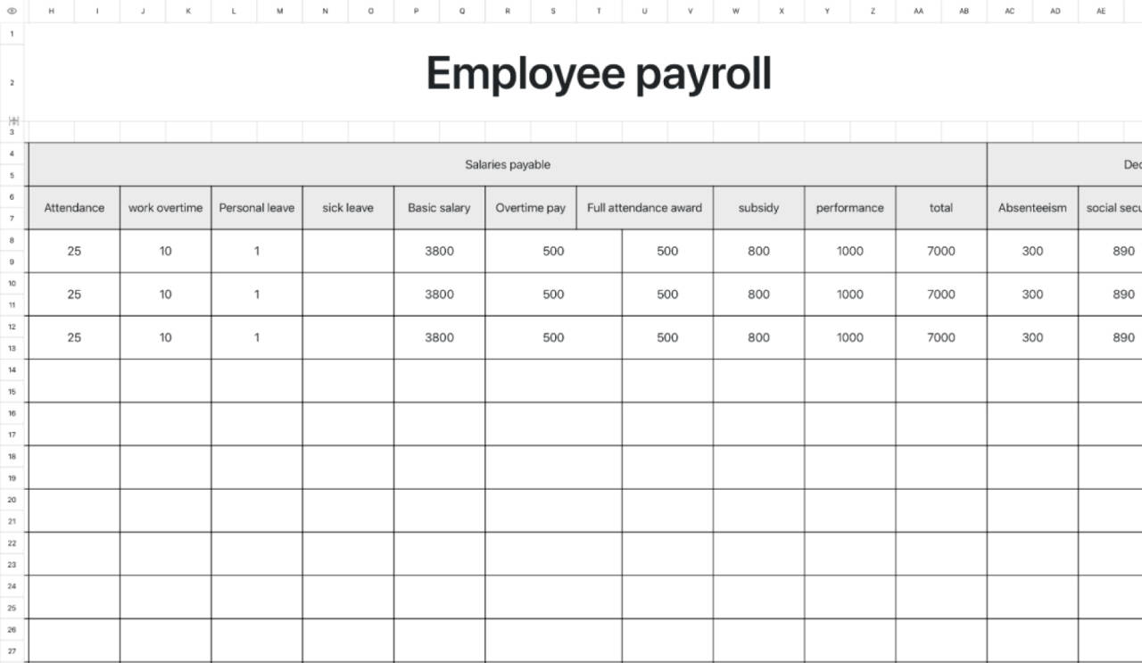 Employee payroll 5